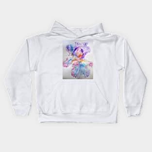 Iris Watercolor Painting - Ethereal Purple Kids Hoodie